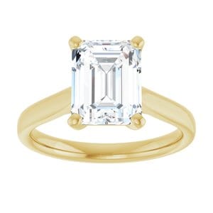 Rings 14K Yellow 9x7 mm Emerald Engagement Ring Mounting