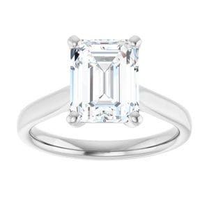 Rings Platinum 9x7 mm Emerald Engagement Ring Mounting