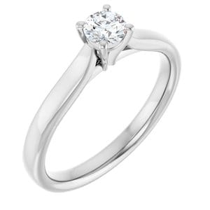 Rings 14K White 4.1 mm Round Engagement Ring Mounting