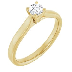 Rings 14K Yellow 4.1 mm Round Engagement Ring Mounting