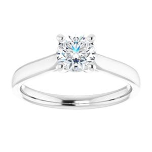 Rings 14K White 5.5 mm Round Engagement Ring Mounting