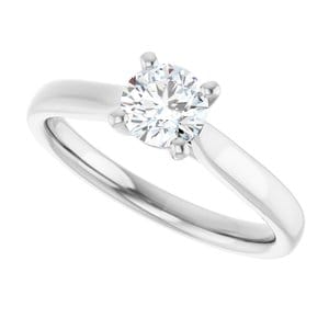 Rings 14K White 5.2 mm Round Engagement Ring Mounting