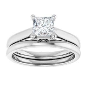 Rings 14K White 5 mm Square Engagement Ring Mounting
