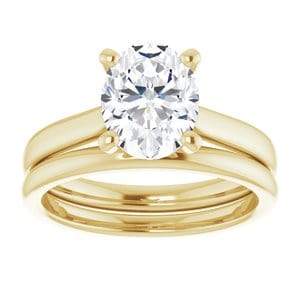 Rings 18K Yellow 9x7 mm Oval Engagement Ring Mounting