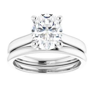 Rings Platinum 9x7 mm Oval Engagement Ring Mounting