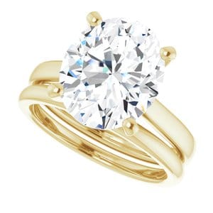 Rings 18K Yellow 12x10 mm Oval Engagement Ring Mounting