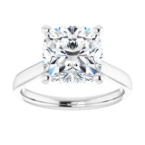 Rings 14K White 9 mm Cushion Engagement Ring Mounting