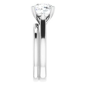 Rings 14K White 8 mm Cushion Engagement Ring Mounting