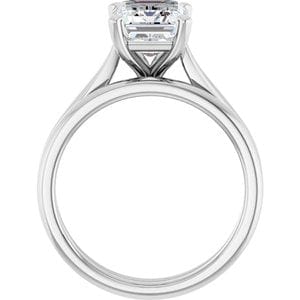 Rings Platinum 9x7 mm Emerald Engagement Ring Mounting