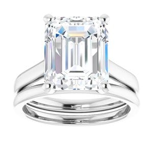 Rings Platinum 11x9 mm Emerald Engagement Ring Mounting