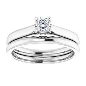 Rings 14K White 4.1 mm Round Engagement Ring Mounting