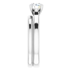 Rings 14K White 5.5 mm Round Engagement Ring Mounting