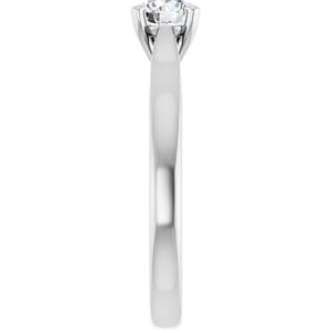 Rings 14K White 5.2 mm Round Engagement Ring Mounting
