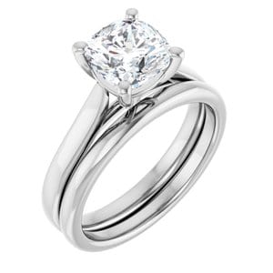 Rings Platinum 7 mm Cushion Engagement Ring Mounting