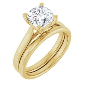 Rings 14K Yellow 7 mm Cushion Engagement Ring Mounting