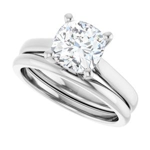 Rings Platinum 7 mm Cushion Engagement Ring Mounting
