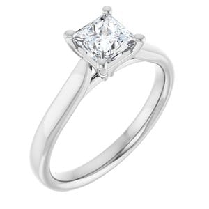Rings 14K White 5 mm Square Engagement Ring Mounting