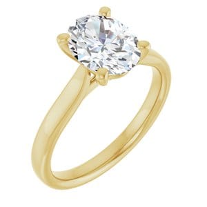 Rings 18K Yellow 9x7 mm Oval Engagement Ring Mounting