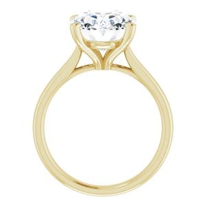 Rings 18K Yellow 12x10 mm Oval Engagement Ring Mounting