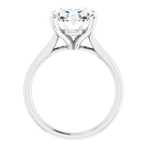 Rings 14K White 12x10 mm Oval Engagement Ring Mounting