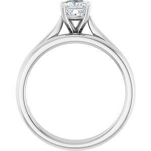 Rings 14K White 5 mm Cushion Engagement Ring Mounting