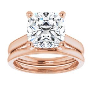 Rings 14K Rose 9 mm Cushion Engagement Ring Mounting