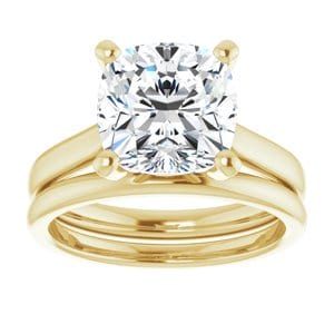 Rings 14K Yellow 9 mm Cushion Engagement Ring Mounting