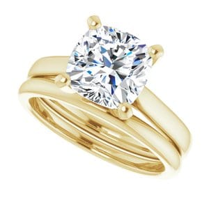 Rings 14K Yellow 8 mm Cushion Engagement Ring Mounting