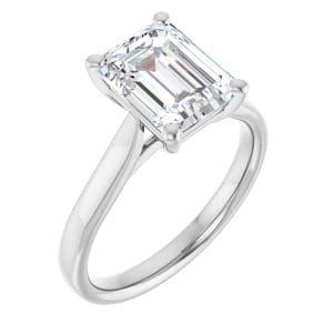 Rings Platinum 9x7 mm Emerald Engagement Ring Mounting
