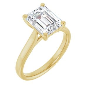 Rings 14K Yellow 9x7 mm Emerald Engagement Ring Mounting