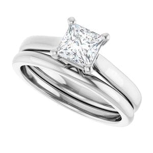 Rings 14K White 5 mm Square Engagement Ring Mounting