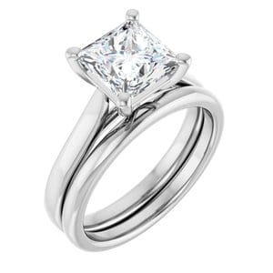 Rings Platinum 7 mm Square Engagement Ring Mounting