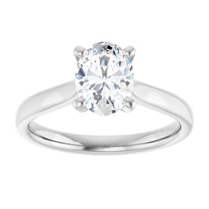 Rings Platinum 8x6 mm Oval Engagement Ring Mounting