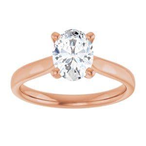 Rings 14K Rose 8x6 mm Oval Engagement Ring Mounting