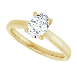 Rings 14K Yellow 7x5 mm Oval Engagement Ring Mounting
