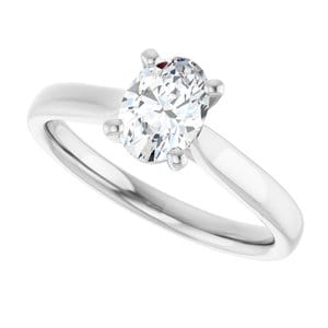 Rings Platinum 7x5 mm Oval Engagement Ring Mounting