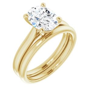 Rings 18K Yellow 9x7 mm Oval Engagement Ring Mounting