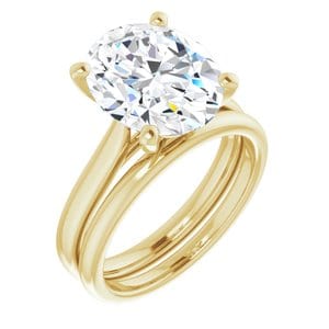Rings 18K Yellow 12x10 mm Oval Engagement Ring Mounting