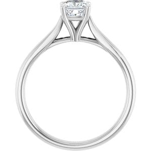 Rings 14K White 5 mm Cushion Engagement Ring Mounting