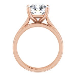 Rings 14K Rose 9 mm Cushion Engagement Ring Mounting