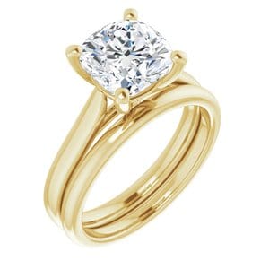 Rings 14K Yellow 8 mm Cushion Engagement Ring Mounting