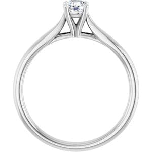 Rings 14K White 4.1 mm Round Engagement Ring Mounting