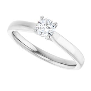 Rings 14K White 4.1 mm Round Engagement Ring Mounting
