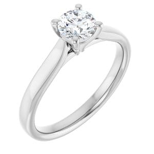 Rings 14K White 5.2 mm Round Engagement Ring Mounting