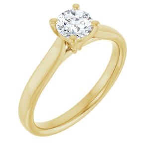 Rings 14K Yellow 5.2 mm Round Engagement Ring Mounting