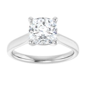 Rings Platinum 7 mm Cushion Engagement Ring Mounting