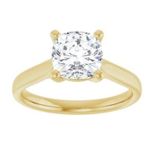 Rings 14K Yellow 7 mm Cushion Engagement Ring Mounting