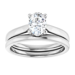 Rings Platinum 7x5 mm Oval Engagement Ring Mounting