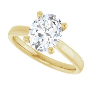 Rings 18K Yellow 9x7 mm Oval Engagement Ring Mounting