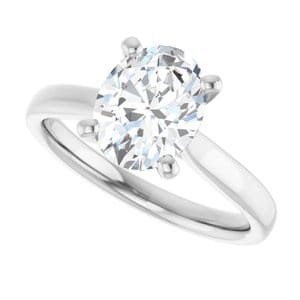 Rings Platinum 9x7 mm Oval Engagement Ring Mounting